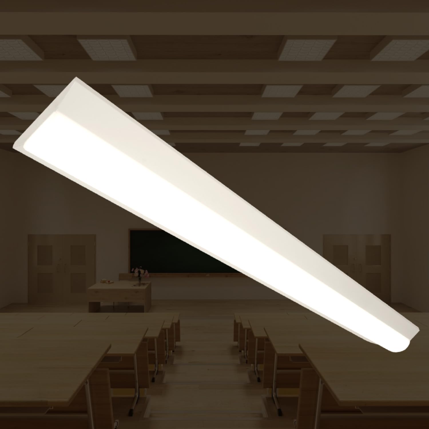 LEDベースライト 一体型 ベースライト 逆富士型 40W型 2灯相当 LED蛍光灯 高輝度 薄型 器具一体型 シーリングライト キッチンライト 防震 防虫 天井用 LED施設照明 天井LED一体型 薄型 ベース照明 昼白色 昼光色 取付簡単 スーパー/倉庫/オフィス/学校 32W 昼白色 5000k 幅15cm【ｈｉｄｅｍａｓａ】